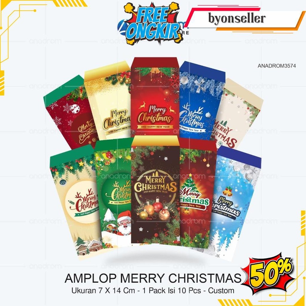 

Amplop Selamat Hari Natal Custom | Amplop Merry Christmas | Amplop Free Custom Foto | 1 Pack Isi 10 Pcs | Anadrom 3574 Gratis Ongkir