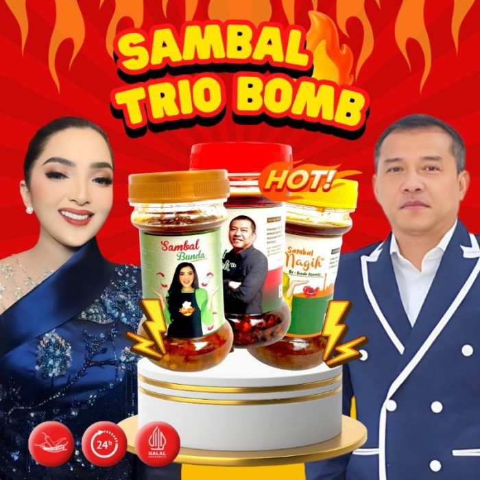 

TERLARIS SAMBAL PAKET TRI BOMB SAMBAL BAWANG SAMBAL TERASI SAMBAL CHILI OIL BY ASIX MURAH!!! MURAH