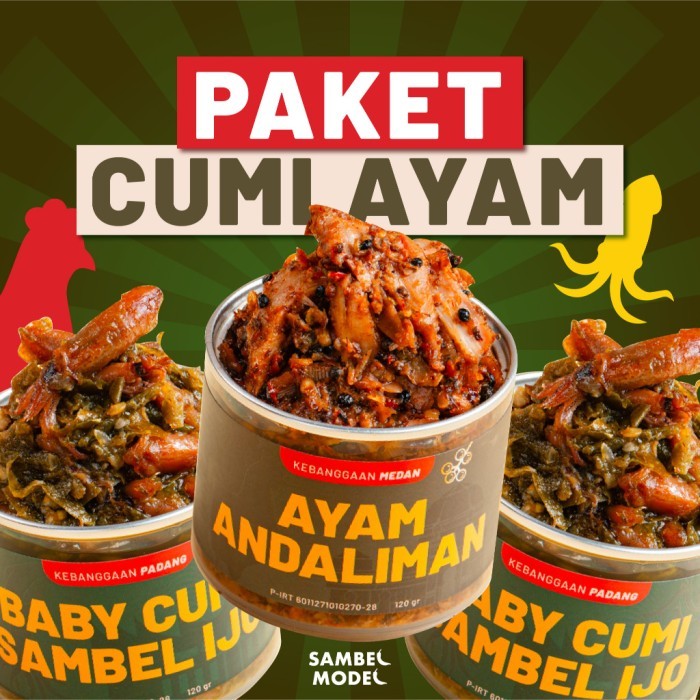 

TERLARIS SAMBEL MODEL - 2 CUMI CABE IJO + 1 AYAM ANDALIMAN SAMBAL LAUK HALAL TAHAN LAMA SAMBEL CUMI