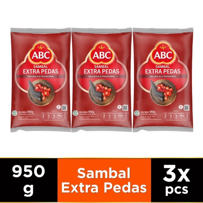 

TERLARIS ABC SAUS SAMBAL EXTRA PEDAS 950 GR - MULTI PACK 3 PCS MURAH!!! MURAH
