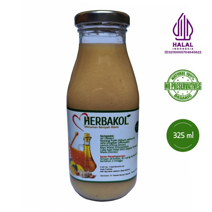 

TERLARIS JUS BAWANG PUTIH JAHE MERAH LEMON CUKA APEL MADU CINNAMON HERBAKOL MURAH!!! MURAH