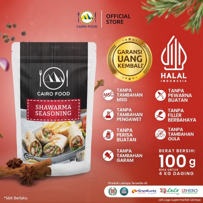 

TERLARIS BUMBU SHAWARMA CAIRO FOOD - 100G MURAH!!! MURAH