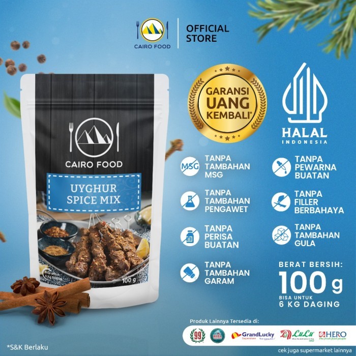

TERLARIS CAIRO FOOD BUMBU UYGHUR SPICE MIX - 100 GRAM MURAH!!! MURAH