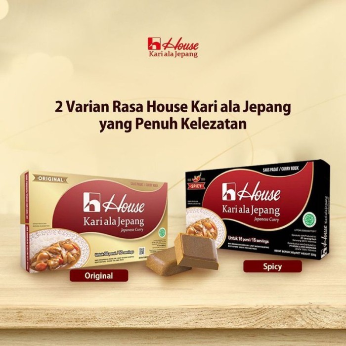 

TERLARIS HOUSE JAPAN CURRY ORIGINAL & SPICY 300GR HALAL BUMBU KARI ALA JEPANG 16 PORSI MURAH!!!