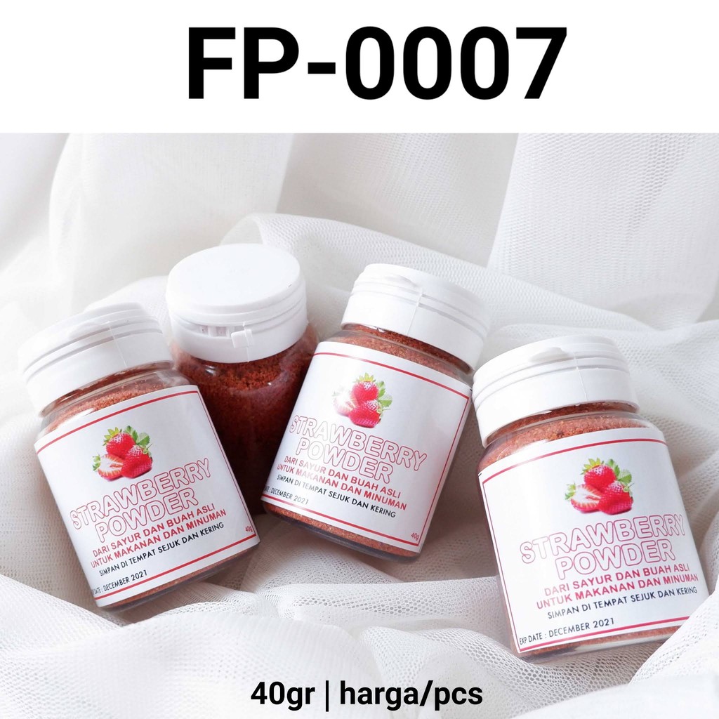 

FP-0007 Pewarna perasa makanan alami 40gr bubuk strawberry merah (SPRINKLES)