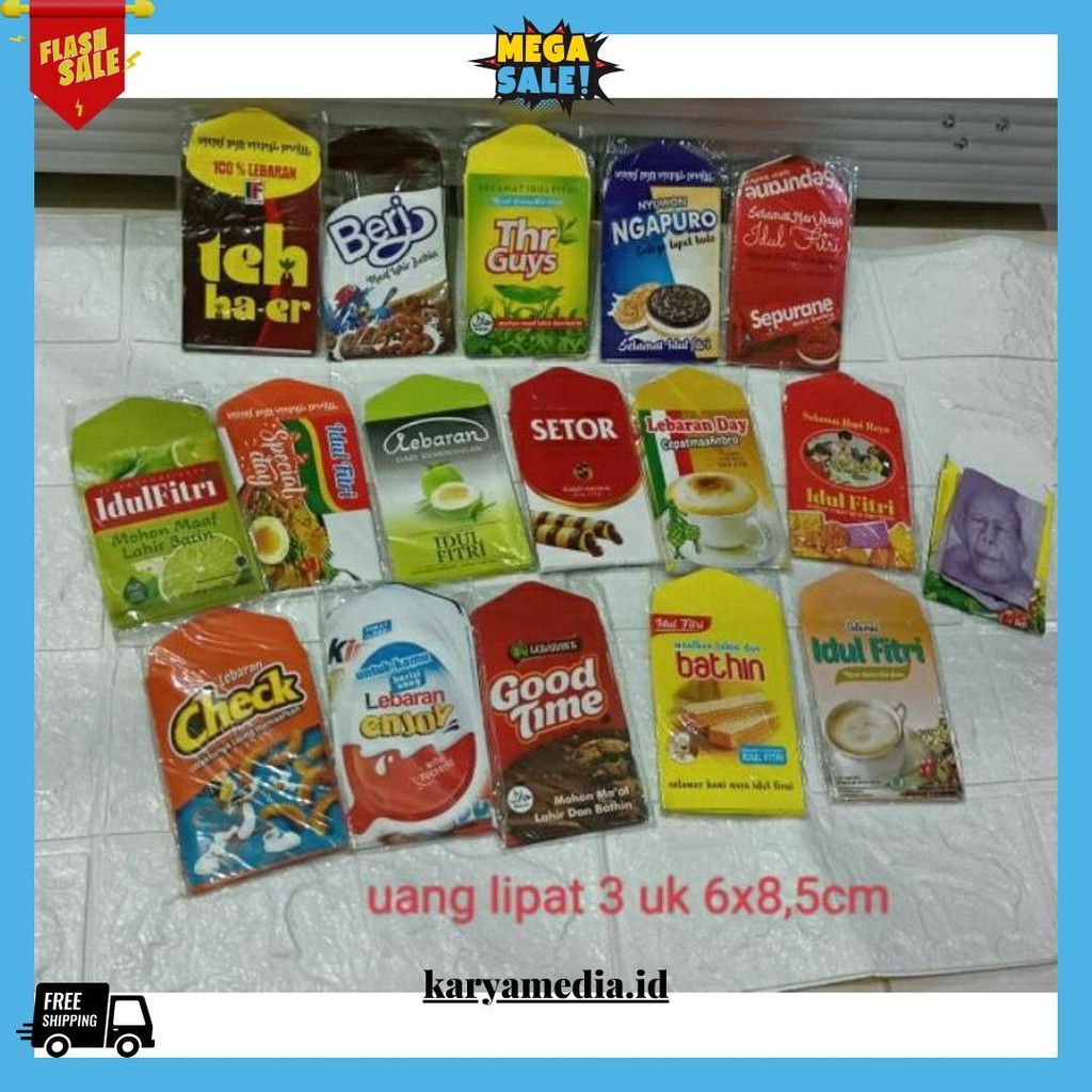 

100Lembar Amplop Snack Viral Lebaran Ukuran Medium 6.5X8Cm Original Produk