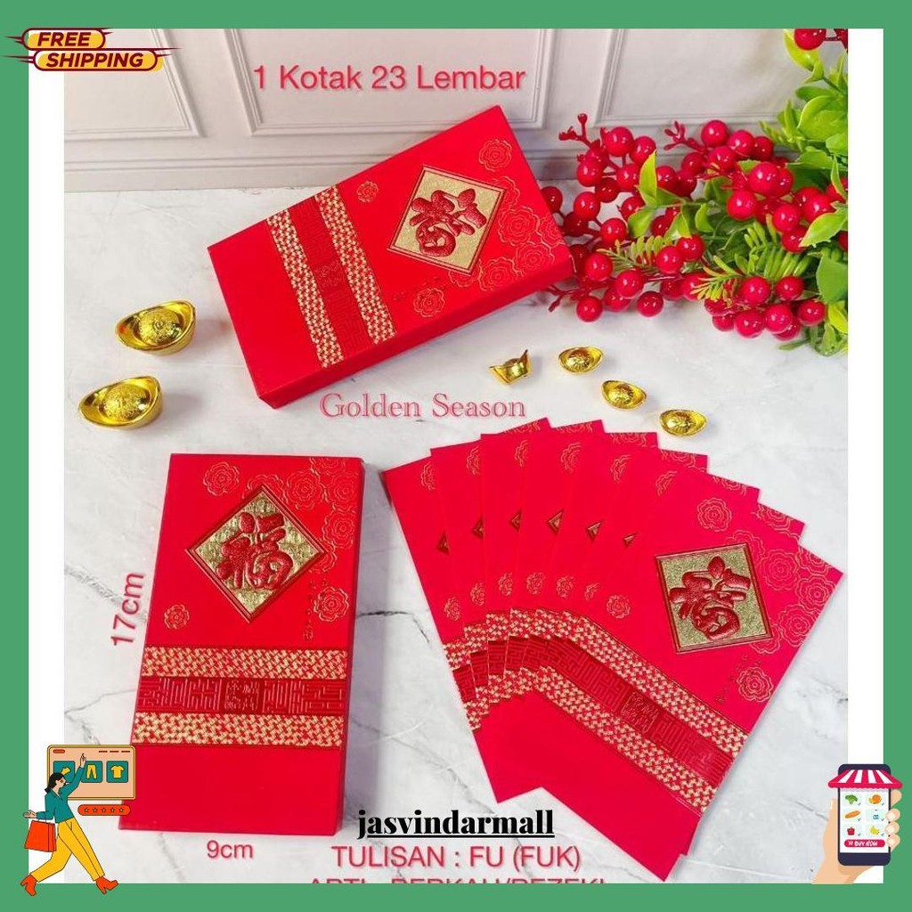 

Grosir Angpao Imlek Panjang Isi 23Pcs Fu / Gong Xi Fa Cai / Amplop Sincia / Hongbao Siap Kirim