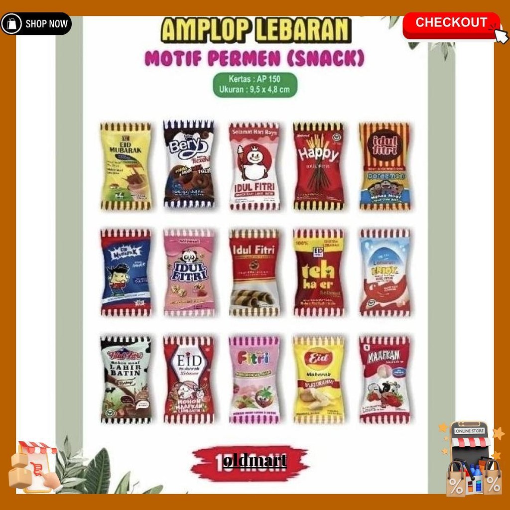 

Amplop Lebaran Motif Permen Isi 10Pcs Sudah Ada Perekat Terlaris