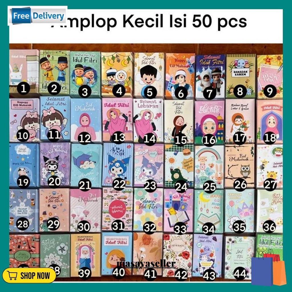 

Amplop Lebaran Idul Fitri (Isi 50Pcs) Amplop Karakter Angpao Lucu Original Produk