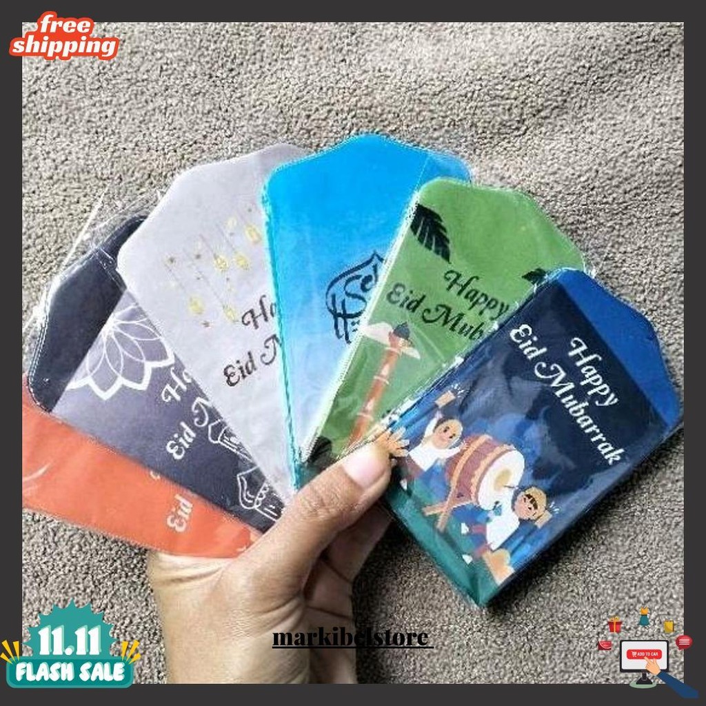 

(100 Pcs) 10 Pack Amplop Lebaran Motif Muslim Islami Ukuran Medium Siap Kirim