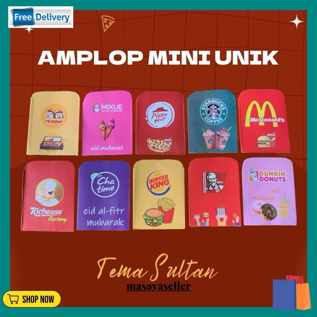

(Paket Usaha Lebih Murah) 100Pcs Amplop Lebaran Mini Atm/ Resto/ Muslim / Mobile Legend / Aesthetic Siap Pakai/ Siap Original Produk