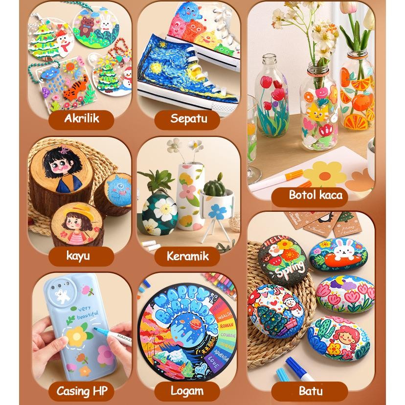 

COD Pen Akrilik Marker Warna Cepat Kering Tahan Air / Spidol Acrylic Painter / Menggambar Kreativitas Seni Edukasi Anak jak-127