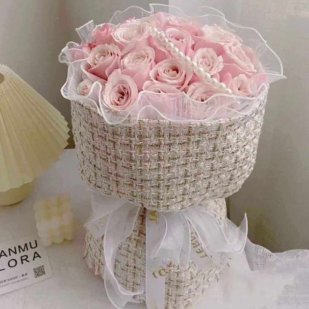 

PROMO Korean tweed wrapping plain/kain tweed akrilik import/Kain Bunga an-114