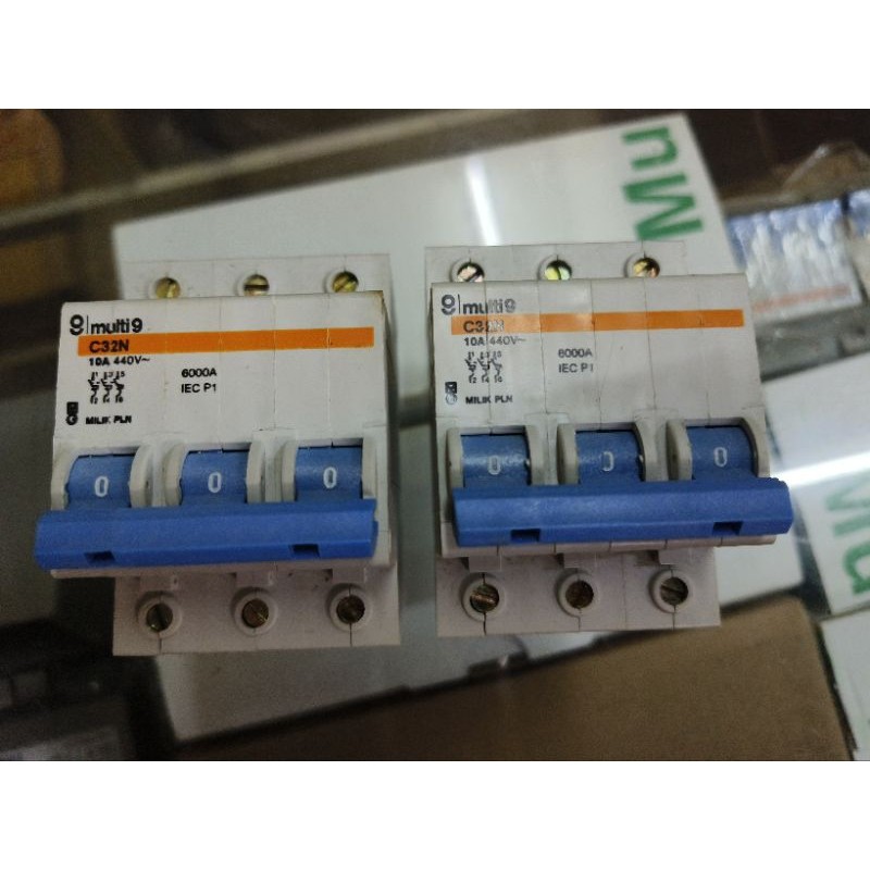 MCB merk MULTI 10A 3 Phase Original PLN