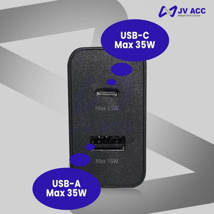 ADAPTER BATOK CHARGER 35W PD USB C SUPER FAST CHARGING FOR SAMSUNG S22 S23 S24 ULTRA N10 N20