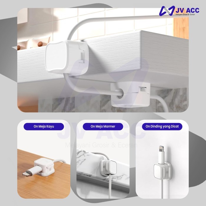 

NVN-PKD06 MAGNETIC PENJEPIT KABEL KLIP CABLE HOLDER ORGANIZER [ ISI 6 PCS ]