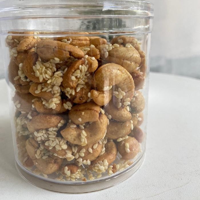 

terbaru !!! kacang mete karamel wijen eksklusif toples 300gr camilan food mede ready