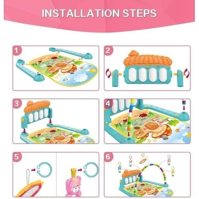 Diskon Mainan Playmat Bayi Piano Fitness Rack - Baby Gym