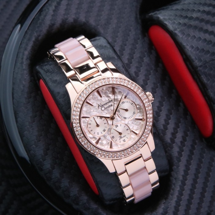 Jam Tangan Wanita Ac Alexandre Christie 2932 Original - Rosegold Pink