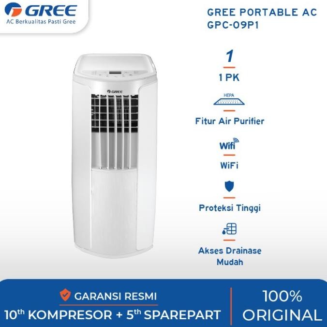 Ac Portable Standing Gree 1 Pk With Air Purifier System Original Dan Terpercaya
