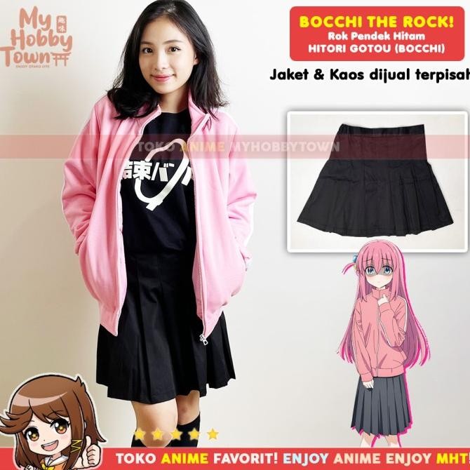 Rok Cosplay Bocchi Hitori Gotou Gotoh Anime Bocchi The Rock Hitam Terlaris