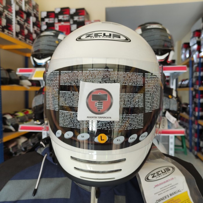 ZEUS ZS816E ZS 816 HELM FULL FACE VINTAGE WHITE CAKIL