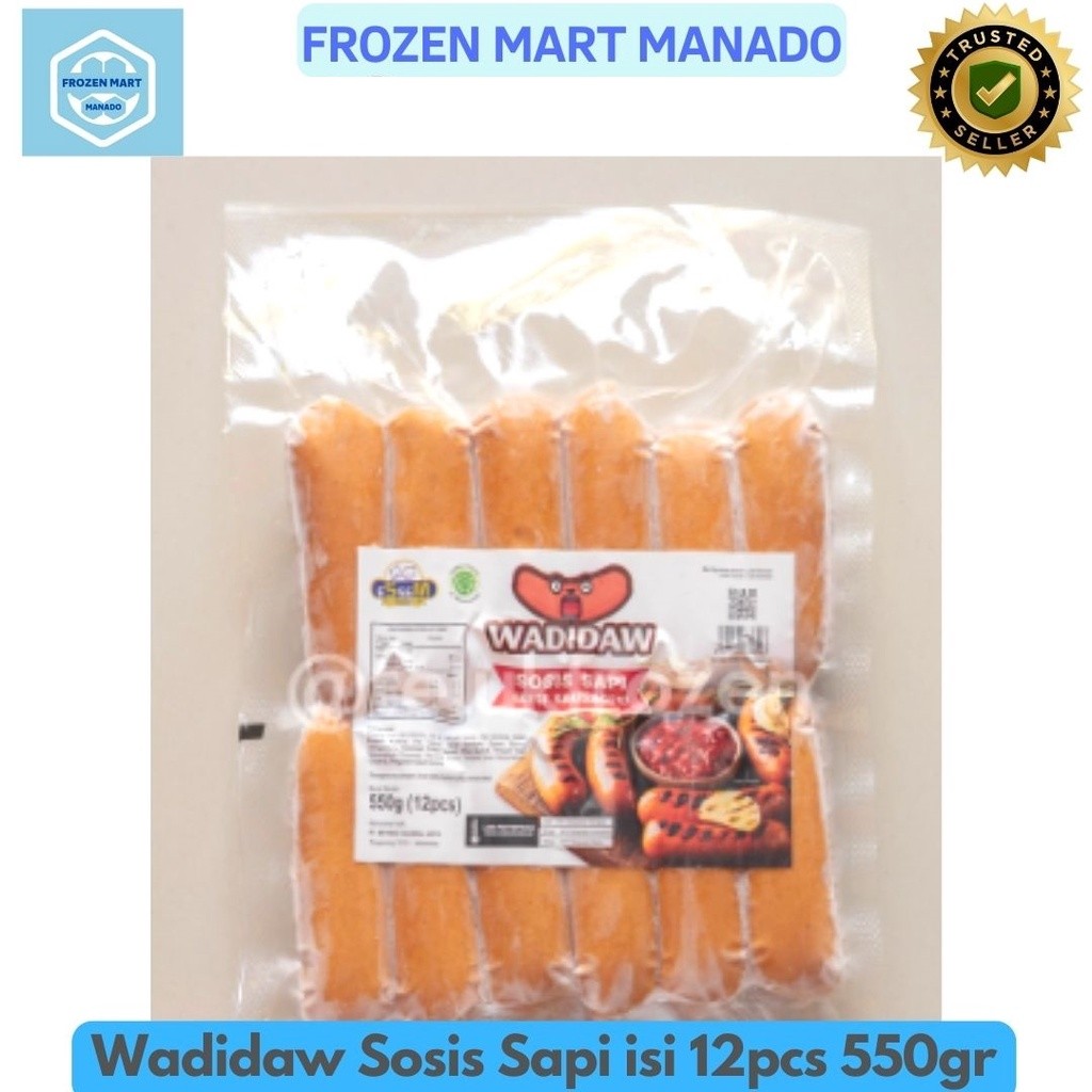 

Wadidaw Sosis Sapi isi 12pcs 550gr - Frozen Mart Manado (Frozen Food Manado)