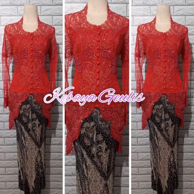 set kebaya wisuda modern kebaya pesta warna hitam elegan bisa COD Terlaris