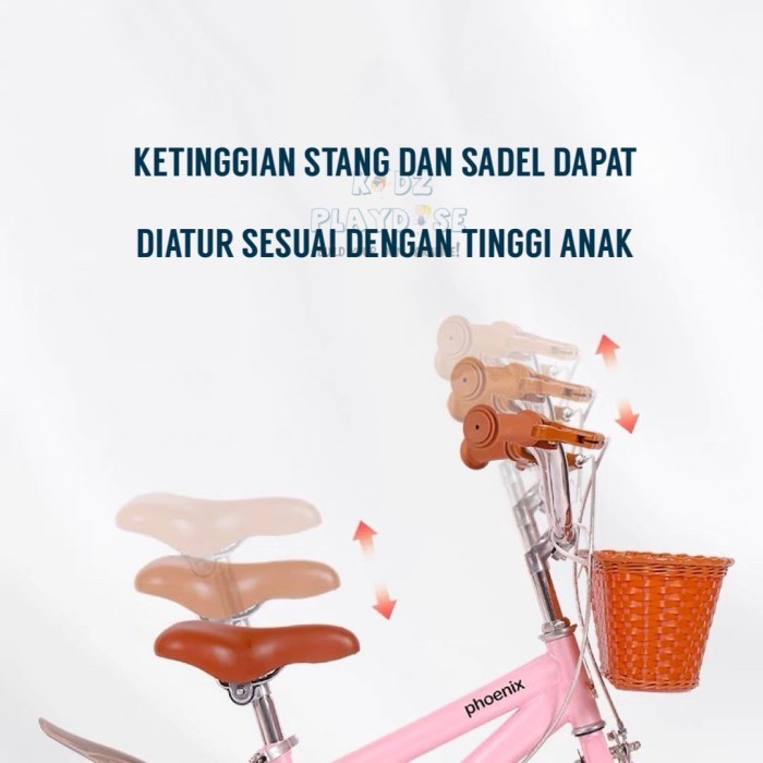 Sepeda Anak Phoenix Vintage 14 & 18 Inch Pink Dan Biru Ready Stock