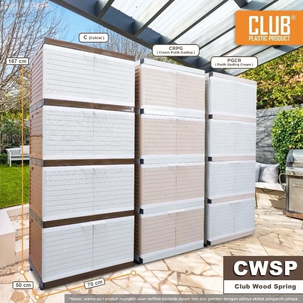 Awet Club Jumbo 4 Susun - Lemari Pakaian Plastik 4 Susun Minimalis / Lemari Plastik 4 Susun Club /