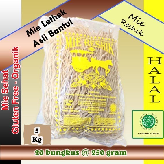 

TERLARIS 5KG - 20 BUNGKUS @250GRAM MIE LETHEK MI LETEK GLUTEN FREE ORGANIK, BIHUN UBI KAYU SINGKONG,