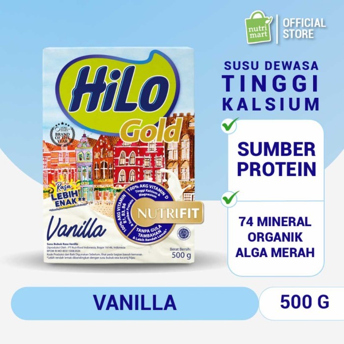 

TERLARIS HILO GOLD VANILLA 500 GRAM - SUSU TINGGI KALSIUM RENDAH LEMAK MURAH!!! MURAH