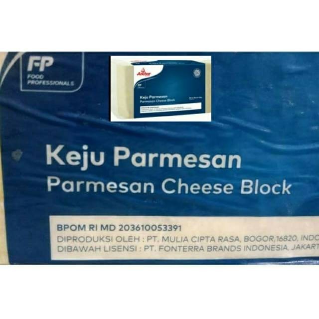 TERLARIS PARMESAN ANCHOR 200 GR CHEESE BLOCK (BALOK). KEJU PARMESAN MURAH MURAH