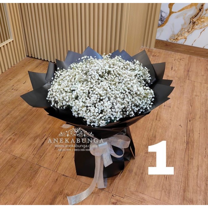 HAND BOUQUET BUNGA ASLI - BABY BREATH FLOWER - GRADUATION - WEDDING