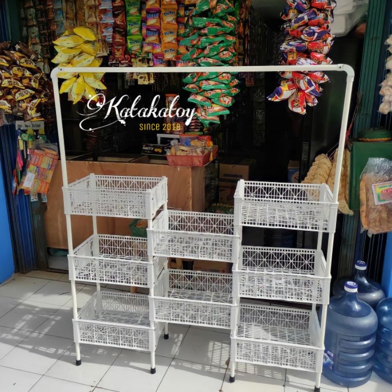 Discount Rak Dagangan Rak Warung Rak Susun Keranjang Susun Rak Chiki Rak Snack Rak Jajanan