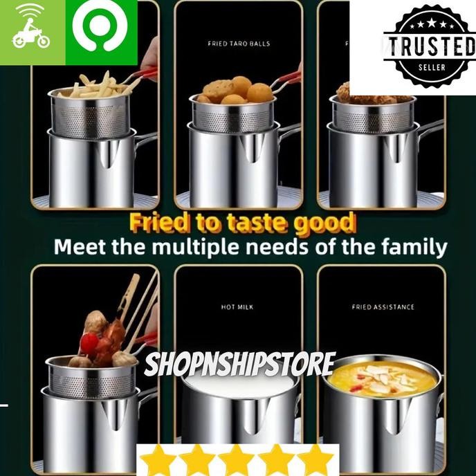 

Alat Panci Goreng Kentang Serbaguna Saringan Stainless Steel Filter Basket 1.2L Original