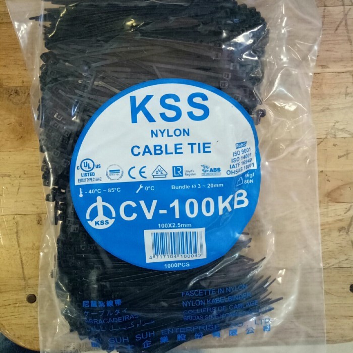 

Kabel Ties KSS CV 100 Black Isi 1000/Pak