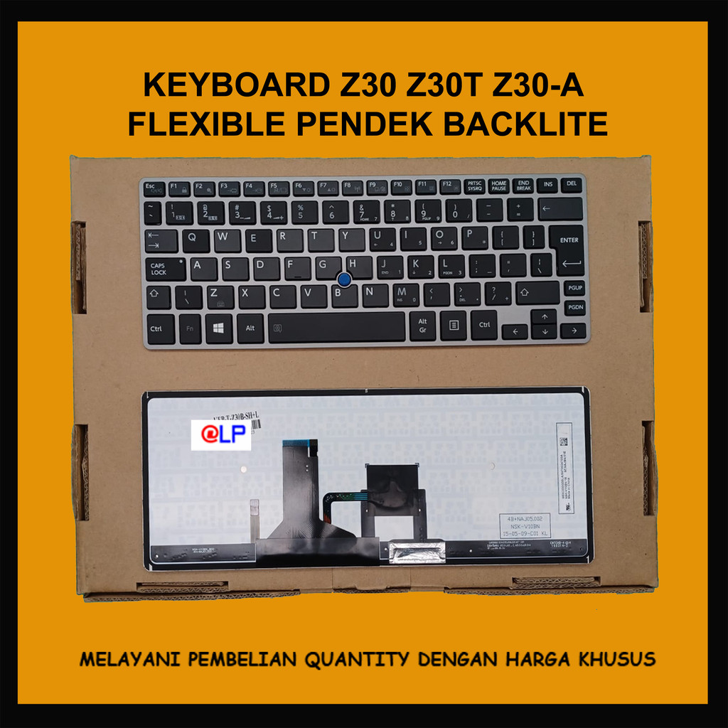 Keyboard Laptop Toshiba z30 z30t z30-a Flexible Pendek Backlite