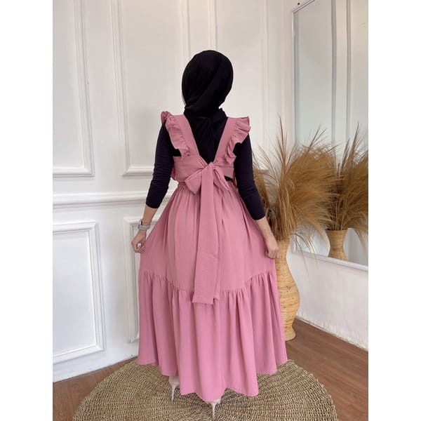 Terbaru Yola One Set / Pakaian Muslim Wanita / 2In1 / Crincle Airflow / Baju Muslim