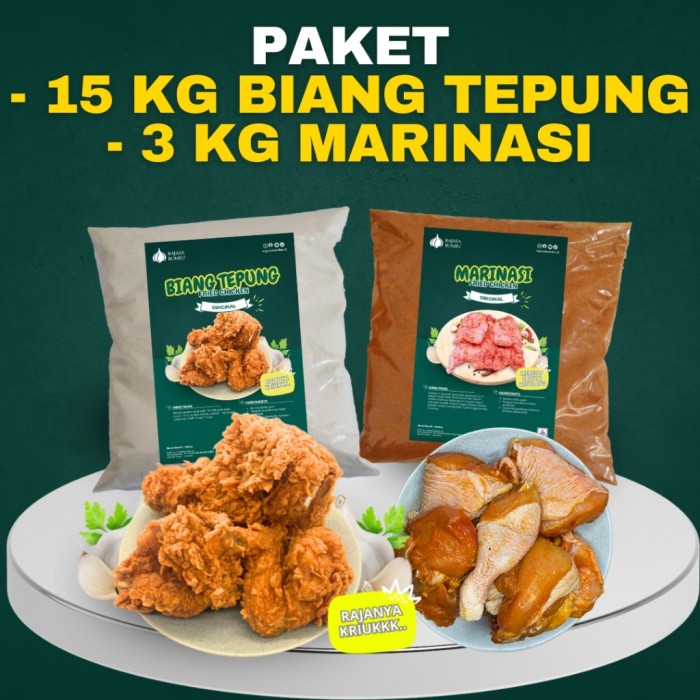 

TERLARIS PROMO PAKET 15 KGBIANG TEPUNG FRIED CHICKEN DAN 3 KG BUMBU MARINASI MURAH!!! MURAH