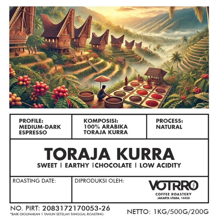 

TERLARIS BIJI KOPI BUBUK ARABIKA NATURAL TORAJA KURRA SULAWESI ARABICA COFFEE BEAN ESPRESSO VOTRRO