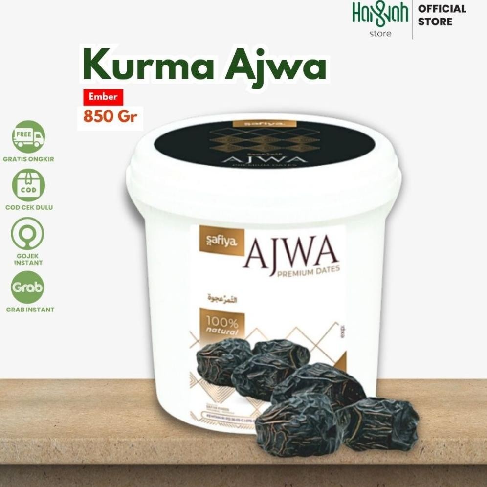 

Kurma Ajwa Safiya Kemasan Ember 850gr | Kurma Nabi Premium Madinah Oleh Oleh Haji Dan Umrah