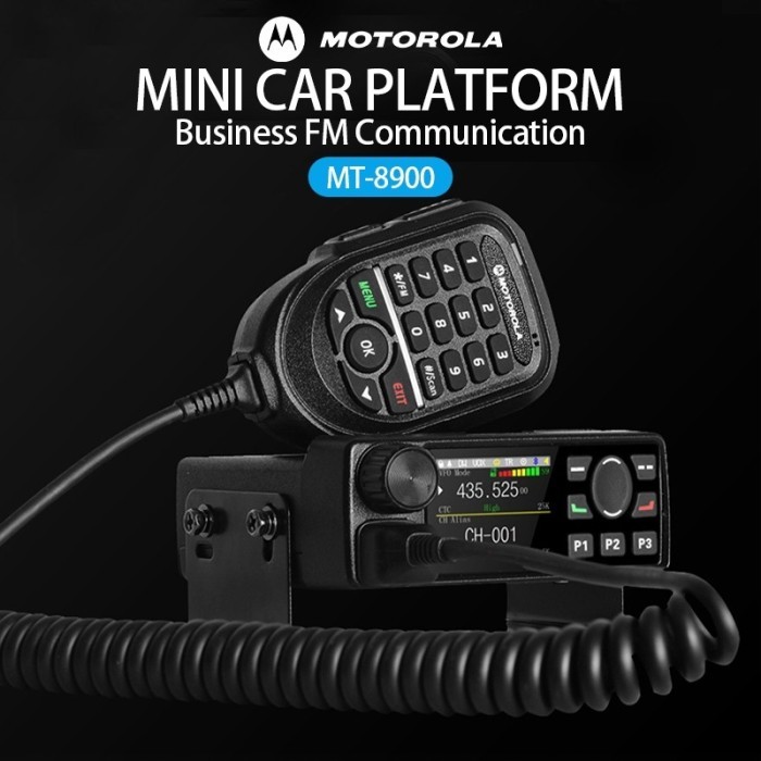 NEW Rig Motorola MT8900 Kendaraan Mobil Walkie Talkie VHF Dan UHF 25 Watt Dual Display