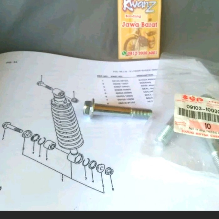 Baut Monoshock Suzuki Ts125 Original Baut Shock Belakang Suzuki Ts125 Baut Unitrack Suzuki Ts125 Bau
