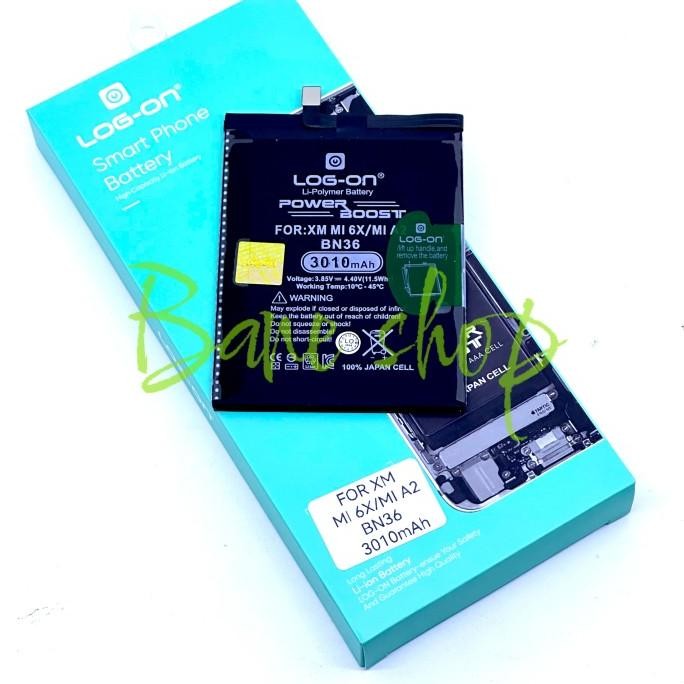 Terbaru BATRE XIAOMI MI6X MIA2 - BN36 -LOG ON DOUBLE POWER BATTERY BATERAI