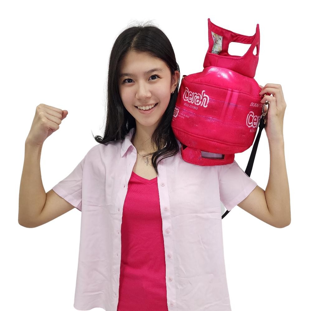 RANIA TAS BENTUK TABUNG GAS PINK PARODI LPG ELPIJI 3 KG KADO UNIK KADO ULTAH HADIAH KADO UNIK LUCU U