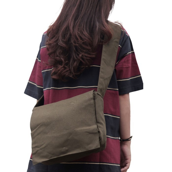 PARIS TAS SELEMPANG TALI LEBAR WANITA & PRIA 100% CANVAS PREMIUM TEBAL