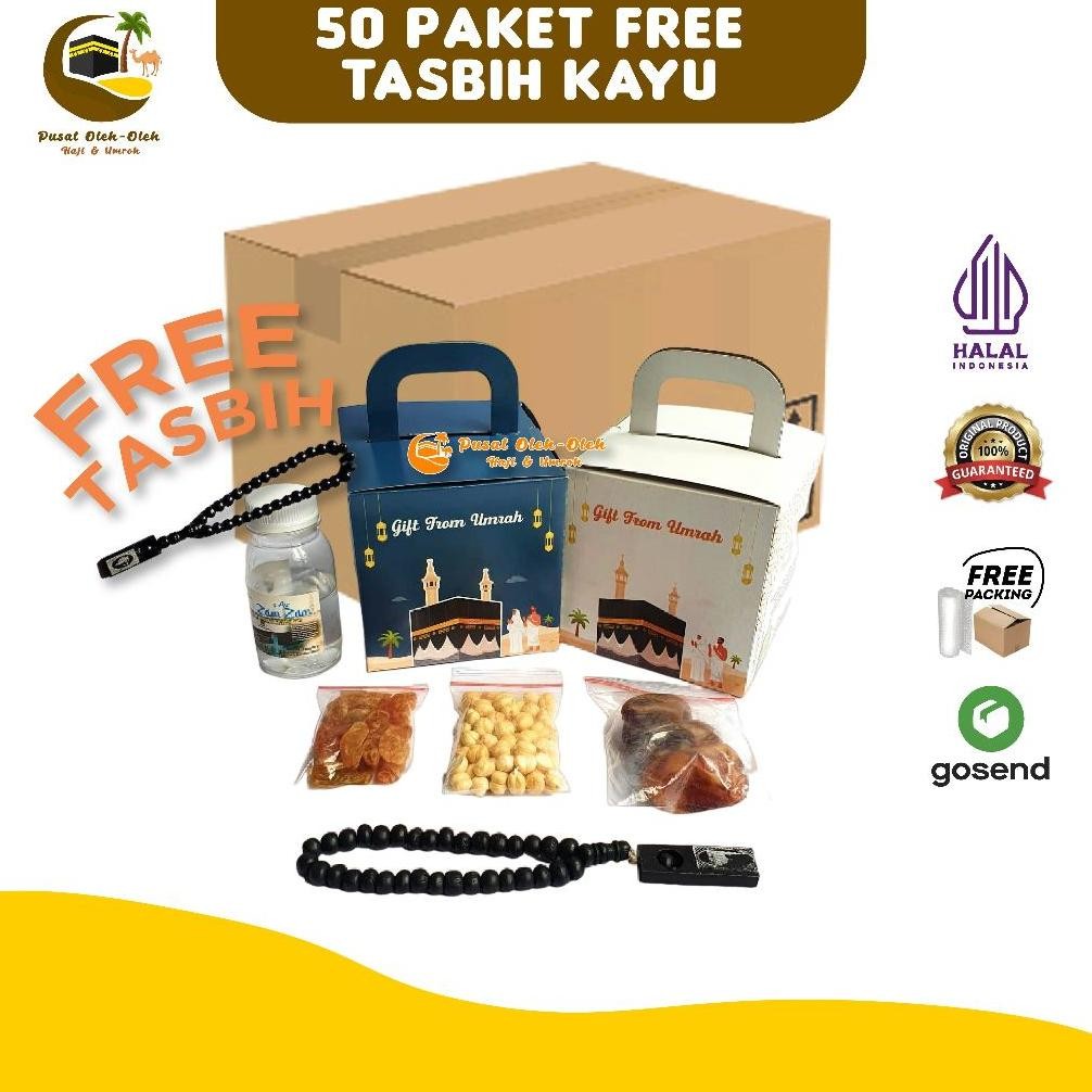 

SPIROS PAKET OLEH OLEH HAJI DAN UMROH DUS BOX FREE TASBIH KAYU PER 50 PCS