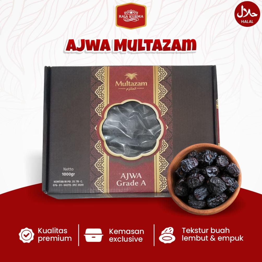 

zoe kurma ajwa multazam grade a 1kg dan gr makanan khas arab buah preum oleh-oleh umroh haji