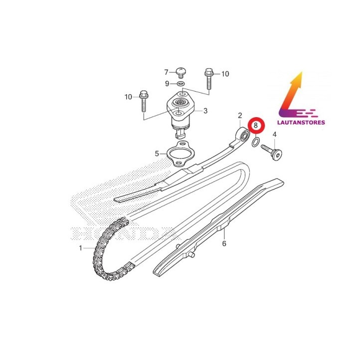 91301-Gr0-004 Oring Baut Lidah Tensioner Utk Mtr Beat Vario Spacy Carbu Beat Fi Beat Pop Scoopy Fi V